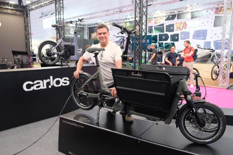 Stephan Hahn at the Carlos booth at Eurobike 2024 (Photo: Laurens van Rooijen)