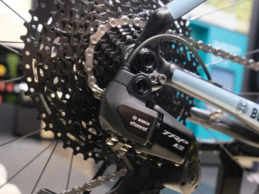 TRP has cooperated with Bosch eBike Systems to make its electronic E.A.S.I. A12 drivetrain compatible with E-Shift.