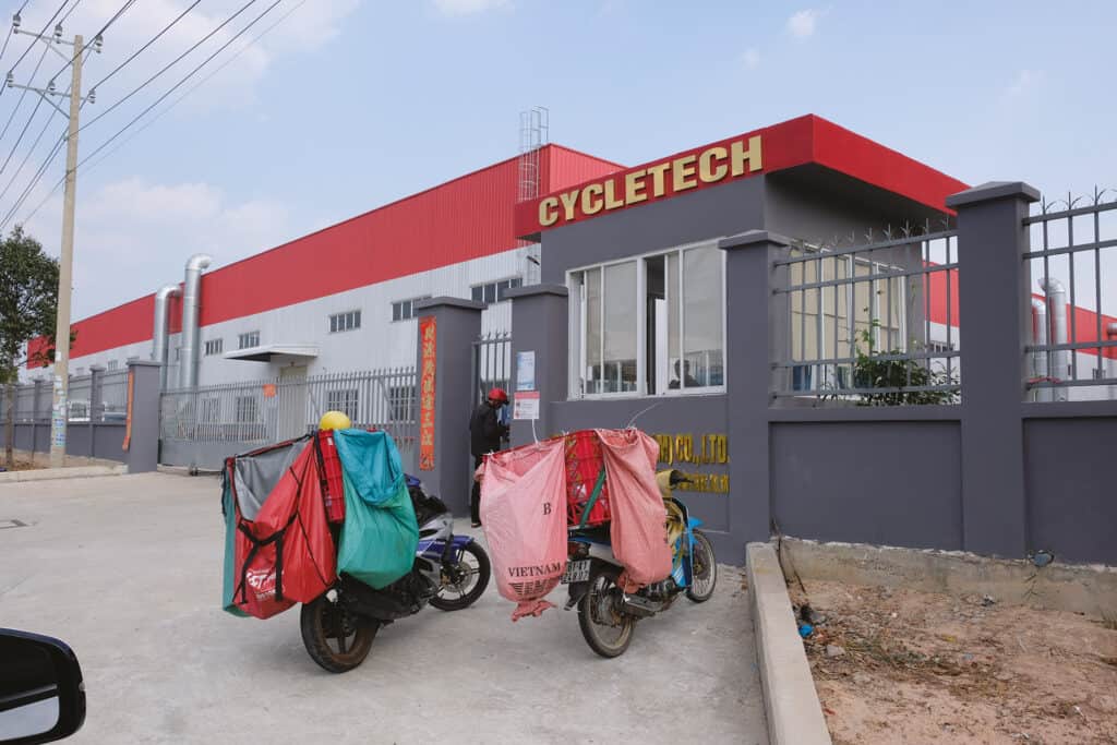 As the large new factory of Fuji-Ta subsidiary Cycletech shows, Chinese corporations are investing in the South of Vietnam as well. (Photo: Laurens van Rooijen)