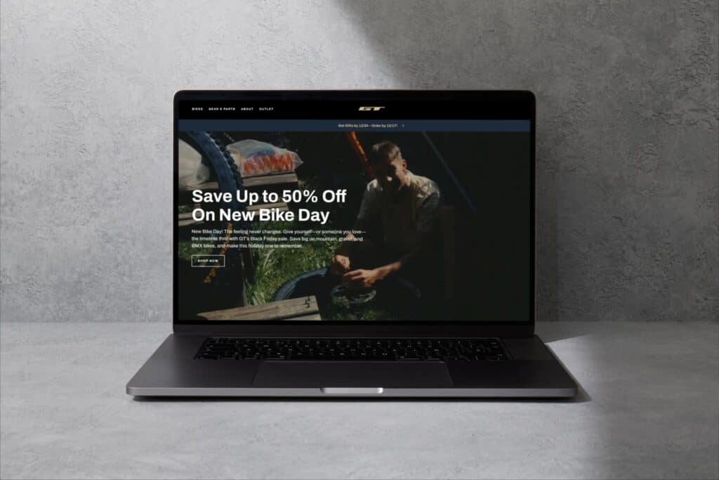 The GT Bicycles website on December 23rd 2024 (Screenshot: GT Bicycles)